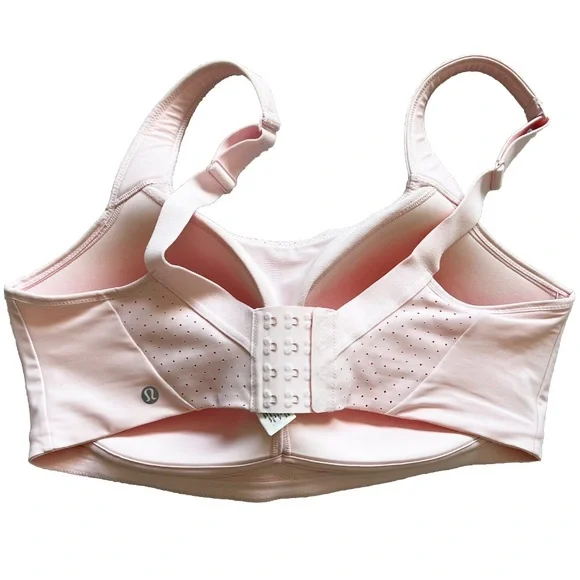 LULULEMON BABY PINK MOLDED CUP SPORTS BRA SIZE 38G Comfortable Barbie Workout - Picture 2 of 6